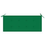vidaXL Bancă Batavia cu pernă verde, 120 cm, lemn masiv tec vidaXL Bancă Batavia cu pernă verde, 120 cm, lemn masiv tec