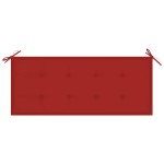 vidaXL Bancă Batavia cu pernă roșie, 120 cm, lemn masiv de tec vidaXL Bancă Batavia cu pernă roșie, 120 cm, lemn masiv de tec