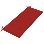 vidaXL Bancă Batavia cu pernă roșie, 120 cm, lemn masiv de tec vidaXL Bancă Batavia cu pernă roșie, 120 cm, lemn masiv de tec