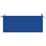 vidaXL Bancă Batavia cu pernă albastru regal, 120 cm, lemn masiv tec vidaXL Bancă Batavia cu pernă albastru regal, 120 cm, lemn masiv tec