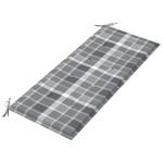 vidaXL Bancă Batavia cu pernă gri model carouri 120 cm lemn masiv tec vidaXL Bancă Batavia cu pernă gri model carouri 120 cm lemn masiv tec