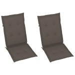 vidaXL Scaune de grădină cu perne gri taupe, 2 buc., lemn masiv de tec vidaXL Scaune de grădină cu perne gri taupe, 2 buc., lemn masiv de tec