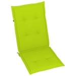 vidaXL Scaune de grădină cu perne verde aprins, 2 buc., lemn masiv tec vidaXL Scaune de grădină cu perne verde aprins, 2 buc., lemn masiv tec