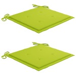 vidaXL Scaune de grădină cu perne verde aprins, 2 buc., lemn masiv tec vidaXL Scaune de grădină cu perne verde aprins, 2 buc., lemn masiv tec