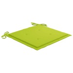 vidaXL Scaune de grădină cu perne verde aprins, 3 buc., lemn masiv tec