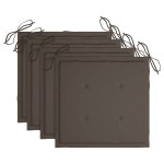 vidaXL Scaune de grădină cu perne gri taupe, 4 buc., lemn masiv de tec vidaXL Scaune de grădină cu perne gri taupe, 4 buc., lemn masiv de tec