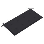 vidaXL Bancă de grădină, cu pernă antracit, 112 cm, lemn masiv de tec