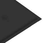 vidaXL Bancă de grădină, cu pernă antracit, 112 cm, lemn masiv de tec