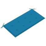 vidaXL Bancă de grădină, pernă albastru, 112 cm, lemn masiv tec vidaXL Bancă de grădină, pernă albastru, 112 cm, lemn masiv tec