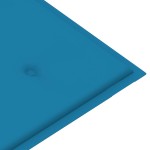 vidaXL Bancă de grădină, pernă albastru, 112 cm, lemn masiv tec vidaXL Bancă de grădină, pernă albastru, 112 cm, lemn masiv tec