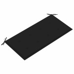 vidaXL Bancă de grădină, cu pernă neagră, 112 cm, lemn masiv de tec