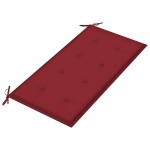 vidaXL Bancă de grădină, pernă roșu vin, 112 cm, lemn masiv de tec vidaXL Bancă de grădină, pernă roșu vin, 112 cm, lemn masiv de tec