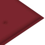 vidaXL Bancă de grădină, pernă roșu vin, 112 cm, lemn masiv de tec vidaXL Bancă de grădină, pernă roșu vin, 112 cm, lemn masiv de tec