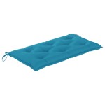 vidaXL Bancă de grădină, pernă albastru deschis, 112 cm lemn masiv tec vidaXL Bancă de grădină, pernă albastru deschis, 112 cm lemn masiv tec