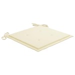 vidaXL Scaun balansoar cu perne crem, lemn masiv de tec vidaXL Scaun balansoar cu perne crem, lemn masiv de tec