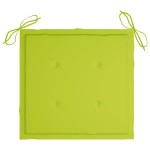 vidaXL Scaun balansoar cu pernă verde aprins, lemn masiv de tec vidaXL Scaun balansoar cu pernă verde aprins, lemn masiv de tec