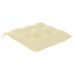vidaXL Scaun balansoar cu perne alb crem, lemn masiv de tec vidaXL Scaun balansoar cu perne alb crem, lemn masiv de tec