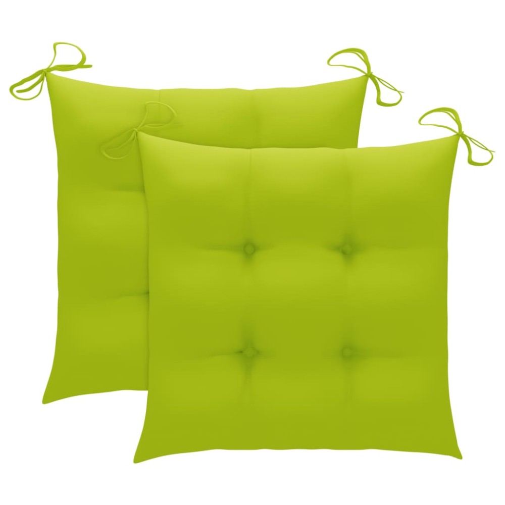 vidaXL Scaun balansoar cu pernă verde aprins, lemn masiv de tec