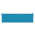 vidaXL Bancă de grădină, cu pernă albastră, 175 cm, lemn masiv de tec