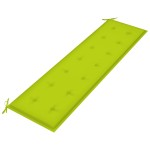 vidaXL Bancă de grădină, pernă verde aprins, 175 cm, lemn masiv de tec