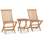 vidaXL Set mobilier pliabil exterior cu perne, 3 piese, lemn masiv tec vidaXL Set mobilier pliabil exterior cu perne, 3 piese, lemn masiv tec