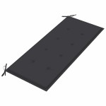 vidaXL Bancă de grădină stivuibilă cu pernă, 128,5 cm, lemn masiv tec