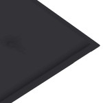 vidaXL Bancă de grădină stivuibilă cu pernă, 128,5 cm, lemn masiv tec