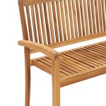 vidaXL Bancă de grădină stivuibilă cu pernă, 128,5 cm, lemn masiv tec vidaXL Bancă de grădină stivuibilă cu pernă, 128,5 cm, lemn masiv tec