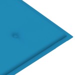 vidaXL Bancă de grădină stivuibilă cu pernă, 128,5 cm, lemn masiv tec