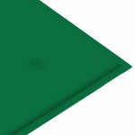 vidaXL Bancă de grădină stivuibilă cu pernă, 128,5 cm, lemn masiv tec