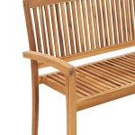 vidaXL Bancă de grădină stivuibilă cu pernă, 128,5 cm, lemn masiv tec vidaXL Bancă de grădină stivuibilă cu pernă, 128,5 cm, lemn masiv tec