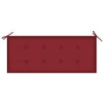 vidaXL Bancă de grădină stivuibilă cu pernă, 128,5 cm, lemn masiv tec
