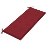 vidaXL Bancă de grădină stivuibilă cu pernă, 128,5 cm, lemn masiv tec