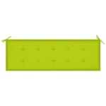 vidaXL Bancă de grădină stivuibilă cu pernă, 159 cm, lemn masiv de tec