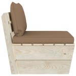 vidaXL Canapea de grădină din paleți, de mijloc, cu perne, lemn molid