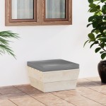 vidaXL Taburet de grădină din paleți cu pernă, lemn de molid tratat