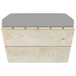 vidaXL Taburet de grădină din paleți cu pernă, lemn de molid tratat