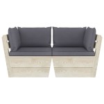 vidaXL Canapea grădină din paleți, 2 locuri, cu perne, lemn de molid