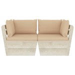 vidaXL Canapea grădină din paleți, 2 locuri, cu perne, lemn de molid