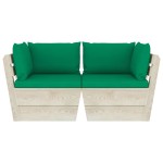 vidaXL Canapea grădină 2 locuri din paleți, cu perne, lemn de molid