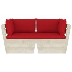 vidaXL Canapea grădină 2 locuri din paleți, cu perne, lemn de molid