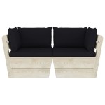 vidaXL Canapea grădină din paleți, 2 locuri, cu perne, lemn de molid