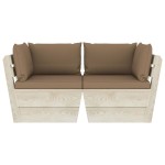 vidaXL Canapea grădină 2 locuri din paleți, cu perne, lemn molid