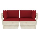 vidaXL Canapea grădină din paleți, 2 locuri, cu perne, lemn de molid