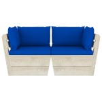 vidaXL Canapea grădină 2 locuri din paleți, cu perne, lemn de molid