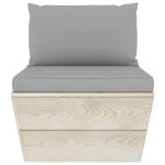 vidaXL Set mobilier grădină din paleți cu perne, 4 piese, lemn molid