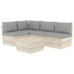 vidaXL Set mobilier grădină din paleți cu perne, 5 piese, lemn molid vidaXL Set mobilier grădină din paleți cu perne, 5 piese, lemn molid