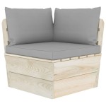 vidaXL Set mobilier grădină din paleți cu perne, 5 piese, lemn molid vidaXL Set mobilier grădină din paleți cu perne, 5 piese, lemn molid