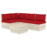 vidaXL Set mobilier grădină din paleți cu perne, 5 piese, lemn molid vidaXL Set mobilier grădină din paleți cu perne, 5 piese, lemn molid