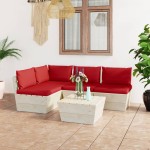 vidaXL Set mobilier grădină din paleți cu perne, 5 piese, lemn molid vidaXL Set mobilier grădină din paleți cu perne, 5 piese, lemn molid